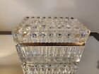 Heavy French Style Crystal Jewelry Casket Box, Vintage 