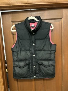 J Crew Women’s Medium Down Puffer Vest Full Zip/ Snap Pockets, Dark Blue, Preown - Picture 1 of 5