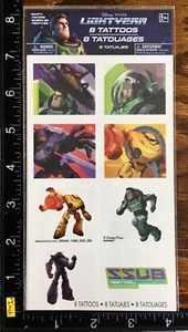 TOY STORY, BUZZ LIGHTYEAR BY DISNEY PIXAR, ONE SHEET 8 TEMPORARY TATTOOS #BUZZ - Imagen 1 de 2