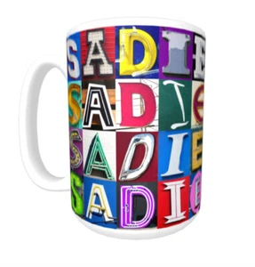 Tazza/tazzina da caffè SADIE con il nome in foto di lettere cartelloniche - Foto 1 di 3