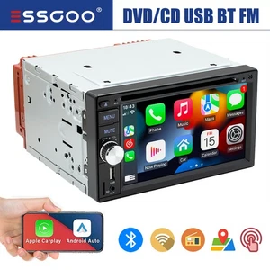 6,2" Doppel DIN Autoradio Stereo CD DVD Player Carplay Android Auto Bluetooth USA - Bild 1 von 15
