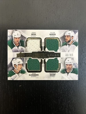 2015–16 Upper Deck, Premium Premier Quads Benn, Seguin, Klingberg, Sharp 33/65 ￼ - Image 1 of 2