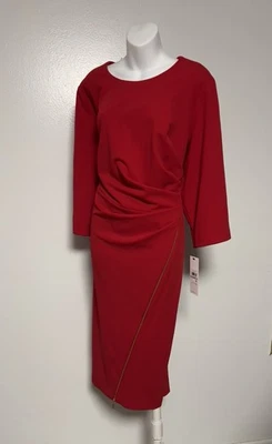 Calvin Klein Women's Red Dress 3/4 Sleeve Plus Size 22W New with Tags - Image 1 of 4