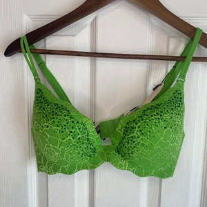 Victoria's Secret Very Sexy Secret Embrace Push Up Bra 36C Green Rhinestone - Picture 1 of 4