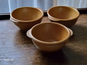 3 cuencos de gres vintage de cocina beige French Emile Henry - Imagen 1 de 9