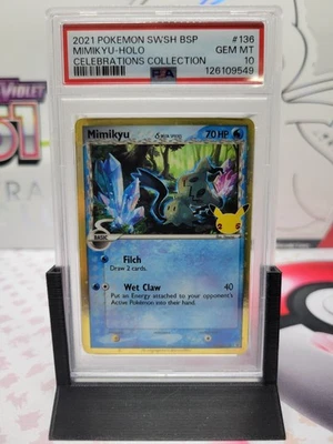2021 Mimikyu (Delta Species) SWSH136 Sword & Shield Promo Cards Holo PSA 10 - Image 1 of 4