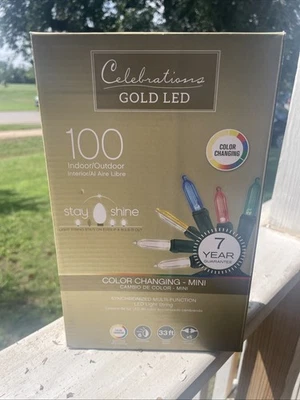 CELEBRATIONS Celebration Gold Led Color Changing 100 Indoor/ Outdoor Christmas Lights