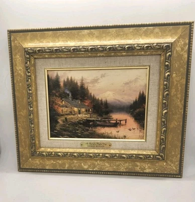 Thomas Kinkade "El fin de un día perfecto III" lienzo enmarcado en oro con certificado de autenticidad raro Foto 1 de 4
