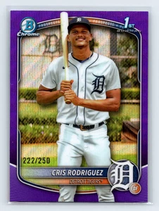 Cris Rodriguez 2025 Topps Bowman Chrome 1st Prospect Purple Wave Refractor /250 - Bild 1 von 2