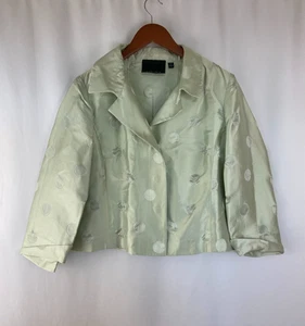 Carlisle Damengröße 10 Jacke 100 % Seide meerschaum grün gepunktet klassisch Vintage - Bild 1 von 9