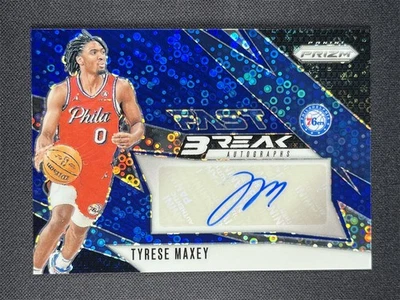2024-25 Panini Prizm Fast Break Tyrese Maxey Blue Disco Autographs Auto /49 - Image 1 of 2