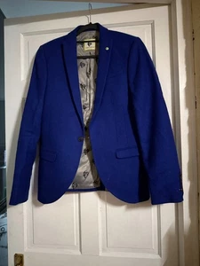 Noose & Monkey Blue Wool 36R Smart Work Wedding formal blazer Jacket - Picture 1 of 2