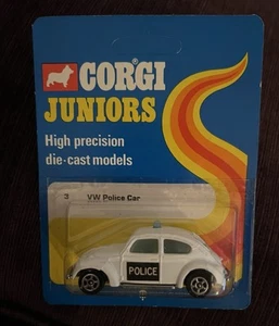 Corgi Junior 3 VW Police Car MINT ON UN PUNCHED CARD - Picture 1 of 2