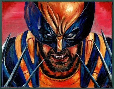 Wolverine Acrylic Painting Original Art 11 x 14 inch Canvas X-Men Marvel Comics - Image 1 of 4