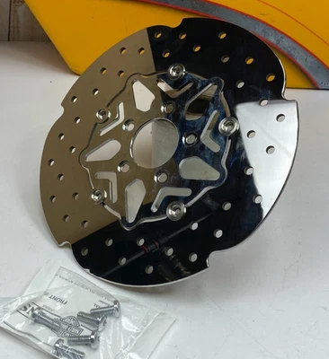 OEM 08-25 Harley Chrome 11.8" Floating Front Brake Rotor Touring Softail Dyna - Image 1 of 4