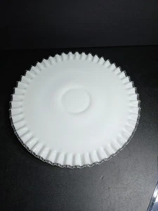 Large Fenton Silvercrest milk glass cake tray, bridal cake platter - Picture 1 of 4
