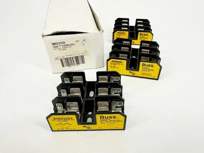 Lot of 3 New Bussmann BM6033SQ Tron Fuse Blocks 30A 600V 3P - Image 1 of 4