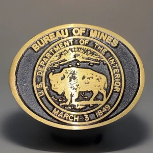 Water Power Resources Service Rare Us Dept Interior Buffalo Belt Buckle - Picture 1 of 4