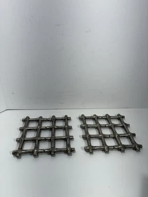 Set 2 Vintage Silver Plated Bamboo Trivet Leonard Expandable Made in Italy MCM - Image 1 of 4