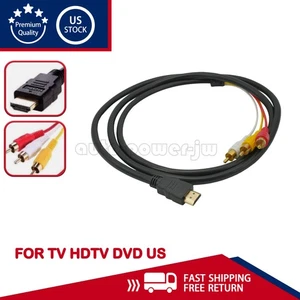 1080P HDMI Male To 3 RCA S-Video AV Audio Cable Cord Adapter For TV HDTV DVD US - Picture 1 of 10