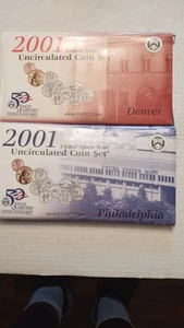 2001 P&D Uncirculated Mint Set Beautiful Set 20 Total Coins Included w/OGP & COA - Picture 1 of 1