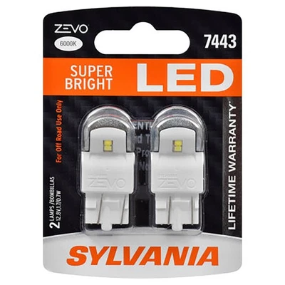 SYLVANIA 7443 T20 ZEVO LED White Bulbs – DRL & Reverse Light Upgrade (2 Pack) - Image 1 of 4