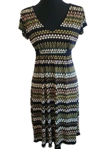 Vintage Volume 1 Womens Babydoll Dress M Y2K 90s Retro Bold Statement Geometric - Picture 1 of 10