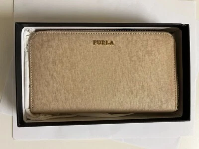 Furla XL Genuine Leather Babylon Continental Zip-around Wallet  Color: Acero - Image 1 of 4