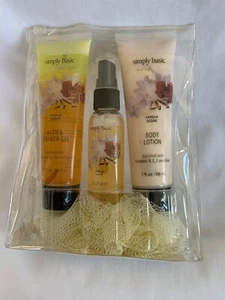 Simply Basic Vanilla Bath Gift Set Bath Gel Shower Body Mist & Lotion NEW - Picture 1 of 5