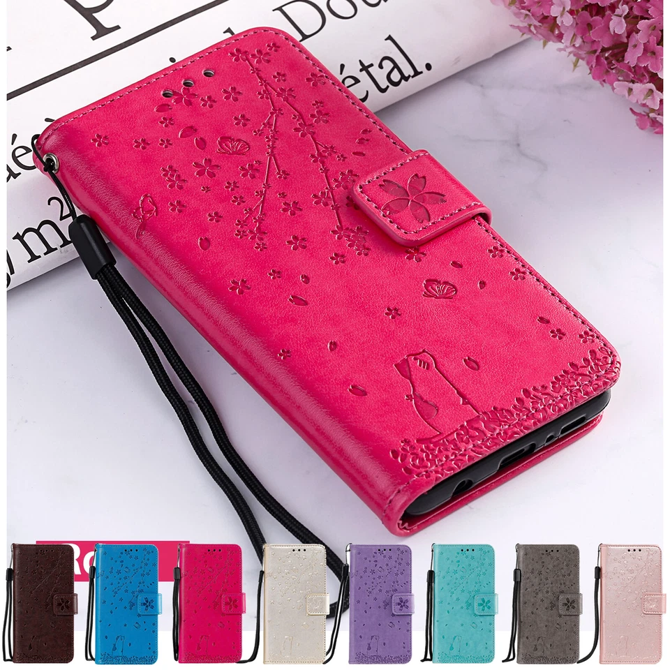 Magnetic Strap Leather Wallet Flower Pattern Case For LG Stylo 5 4 G7 G6 V30 K40 - Image 1 of 4