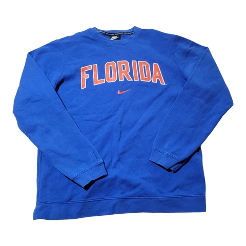 University of Florida Gators Sweatshirt Adult Size Large Nike Center Swoosh Blue Cover