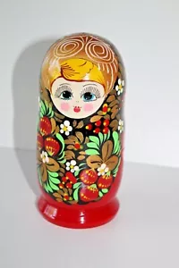 Traditionelle handbemalte russische Holzpuppe bunt einzeln - Bild 1 von 7