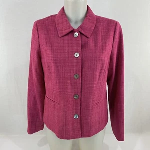 Orvis Blazer Jacket Size 6 Pink Fushia Silk Blend Tweed  - Picture 1 of 9