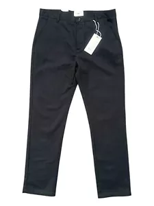 FOLK Butter Moleskin Chino Trousers Straight Leg Cotton Black W36 RRP £150 New - Picture 1 of 18