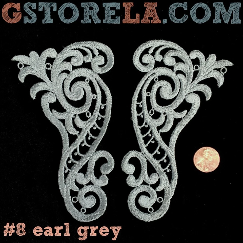 Apliques/yugos de encaje floral de vena -- Motivos/adornos nupciales de ganchillo de Venecia hágalo usted mismo Foto 1 de 1