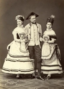 Pantomime Show Actors Stage Wien Old Atelier Adele Cabinet Card Photo CC 1869 - Picture 1 of 4