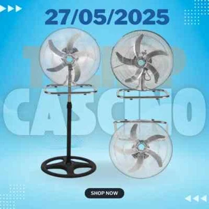 VENTILATORE A PIANTANA AD ALTA POTENZA IN ACCIAIO INOSSIDABILE 3 in 1 65W 50CM - Foto 1 di 5