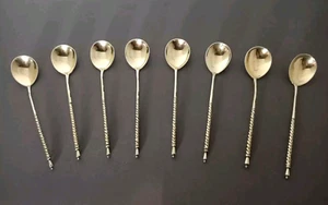 Ancienne Cuillères A Moka Ou Caviar En Argent Massif Russe : Lots De 8. - Picture 1 of 14