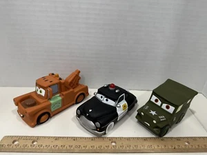 Disney Pixar Cars Bath Buddies Set of 3 Water Pool Toys Plastic Rubber Vinyl - Picture 1 of 9