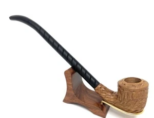 11' Churchwarden Gandalf Pfeife 2 Farben geschnitzte Eiche runde Schale + Pfeifenständer Set - Bild 1 von 8