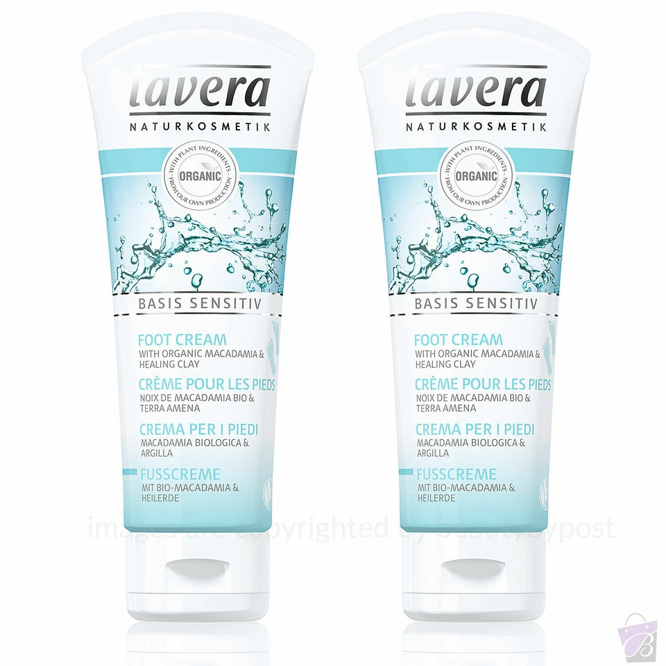 2 x  Lavera Organic Basis Sensitiv Foot Cream 75ml each - Image 1 of 1