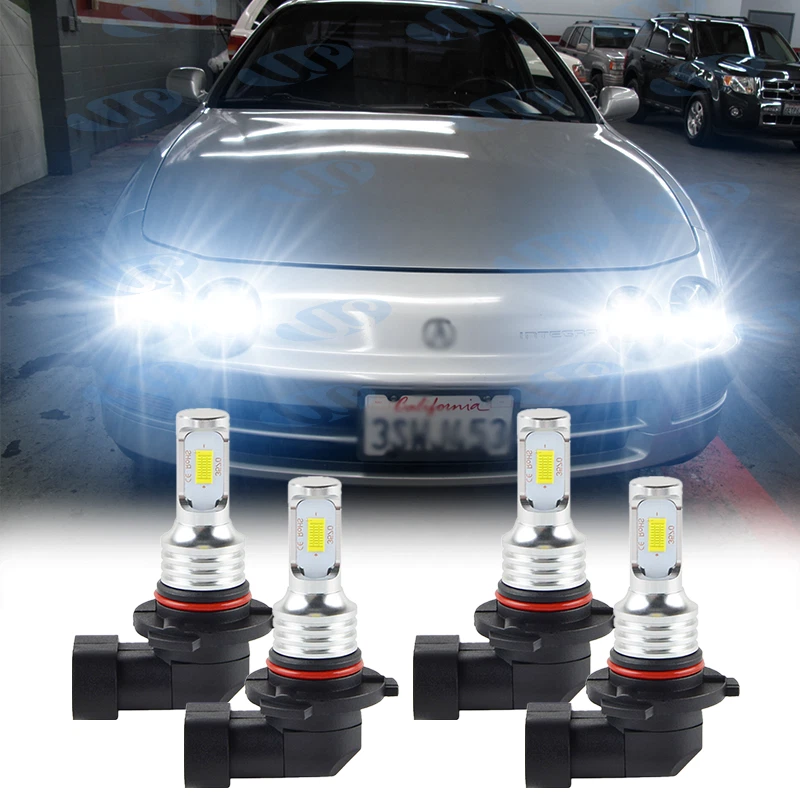 6000K Front LED Headlight Bulbs For Acura Integra 1994-2001 High & Low Beam x4 - Image 1 of 4