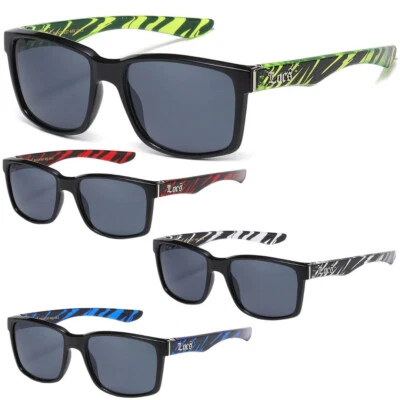 Locs  Shades Striped Arms Glasses Dark Lens Flattop Cholo Black OG Sunglasses - Image 1 of 4