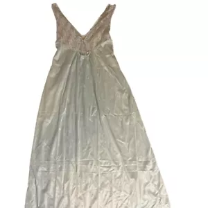 Montgomery Ward Baby Blue Lace Satin V-Neck Sexy Vintage Nightgown Large NWOT - Picture 1 of 4