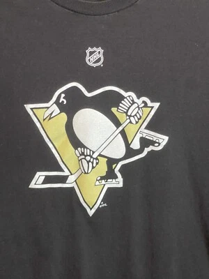 Camiseta Pittsburgh Penguins NHL Sidney Crosby número 87 preta média fanática - Imagem 1 de 4
