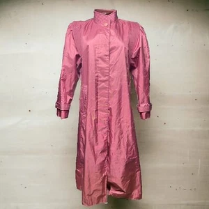 VINTAGE 80s Bubblegum Thriller Style Trench Coat Retro Futurist Size Medium - Picture 1 of 5