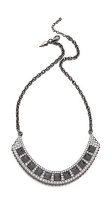 Collar babero Rebecca Minkoff Jet negro cristal volteado espiga $168 Foto 1 de 2
