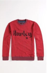 HOMBRE CHICOS HURLEY Fabricante Retiro JERSEY ROJO TRIPULACIÓN SUDADERA DE LANA NUEVA $60 - Imagen 1 de 1
