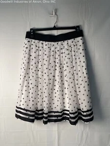 Gently Loved WHBM White/Black Polka Dots A-Line Skirt, Sz. 14 - Picture 1 of 3