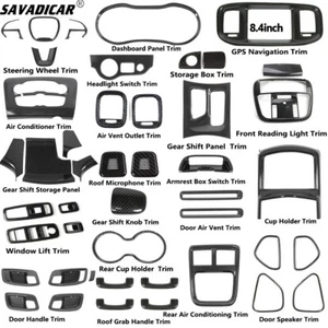44x Carbon Fiber Interior Full Set Decor Cover Trims Kit for Dodge Charger 2015+ - Picture 1 of 21